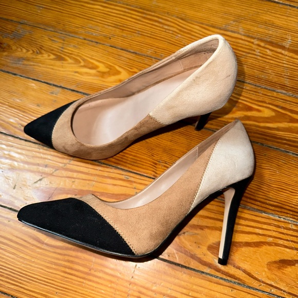 Mix No 6 Necole Fauxe Suede High Heels Color Block Stillettos - Picture 3 of 11